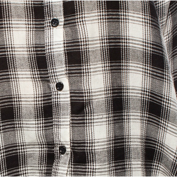 NEW Black & White Plaid Button Up - Picture 4 of 4